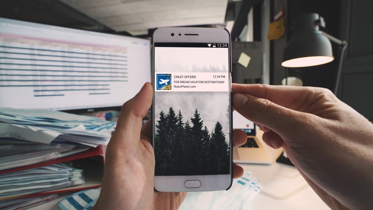 Telefon üzerindeki push bildirim örneği