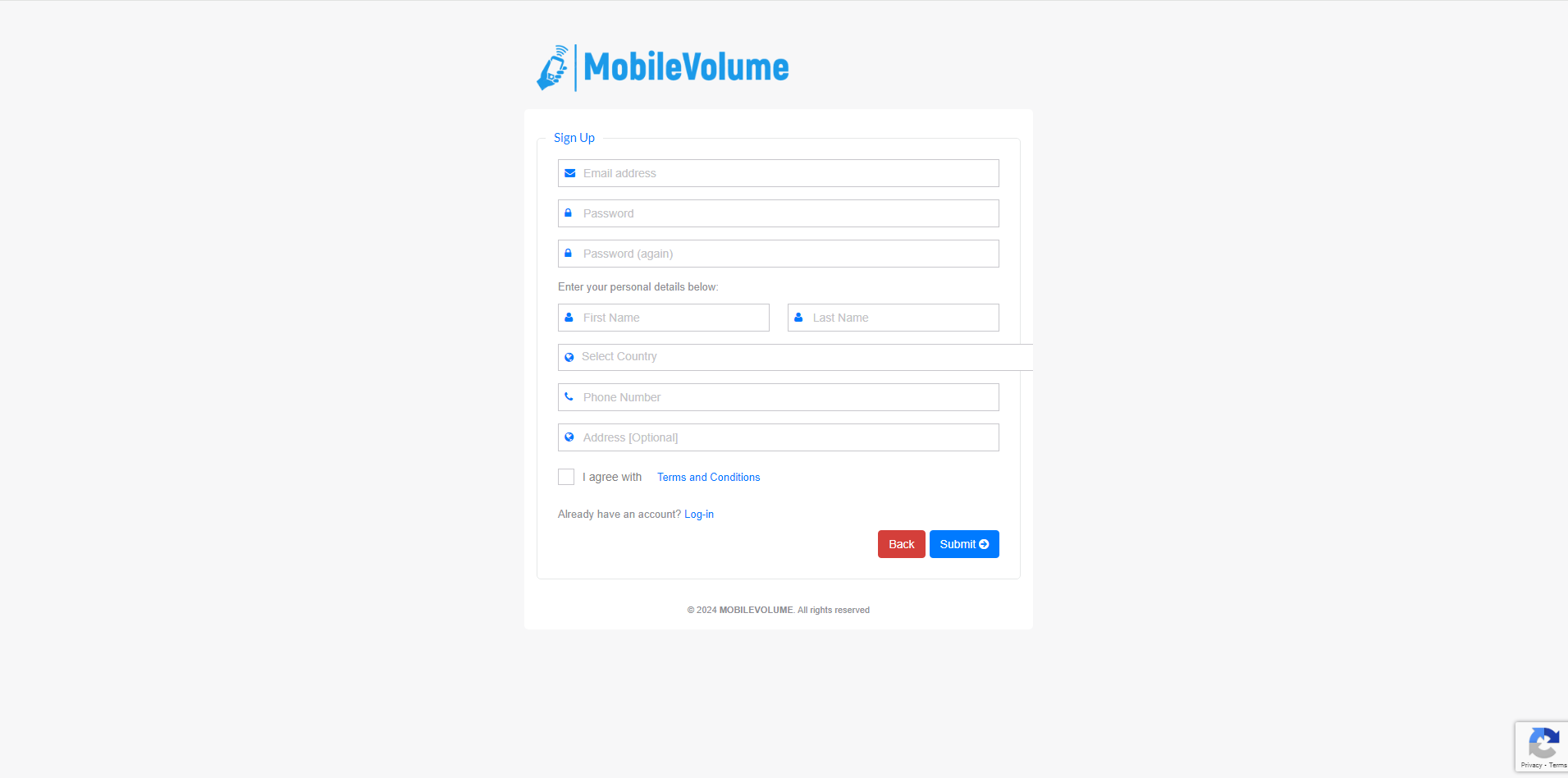 https://www.mobilevolume.com kayıt sayfası